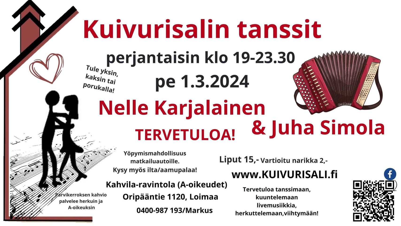 Kuivurisalilla pe 1.3.2024 Nelle Karjalainen & Juha Simola